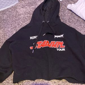 Justin Bieber Purpose Tour cropped hoodie size small